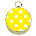 Polka Dots - White on Canary Yellow Gold Compass