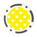 Polka Dots - White on Canary Yellow Poker Chip Card Guard (10 pack)