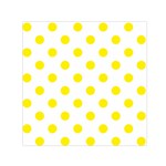 Polka Dots - Canary Yellow on White Small Satin Scarf  (Square)