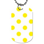 Polka Dots - Canary Yellow on White Dog Tag (One Side)