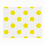Polka Dots - Canary Yellow on White Small Glasses Cloth