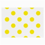 Polka Dots - Canary Yellow on White Large Glasses Cloth