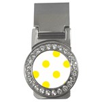 Polka Dots - Canary Yellow on White Money Clip (CZ)