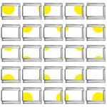 Polka Dots - Canary Yellow on White 9mm Italian Charm (25 pack)