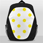 Polka Dots - Canary Yellow on White Backpack Bag