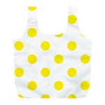 Polka Dots - Canary Yellow on White Full Print Recycle Bag (L)