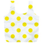 Polka Dots - Canary Yellow on White Full Print Recycle Bag (XL)