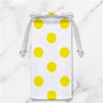 Polka Dots - Canary Yellow on White Jewelry Bag