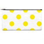 Polka Dots - Canary Yellow on White Pencil Case
