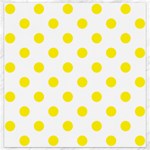 Polka Dots - Canary Yellow on White Canvas 12  x 12 