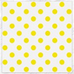 Polka Dots - Canary Yellow on White Canvas 16  x 16 
