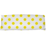 Polka Dots - Canary Yellow on White Body Pillow Case (Dakimakura) (One Side)