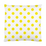 Polka Dots - Canary Yellow on White Standard Cushion Case (One Side)