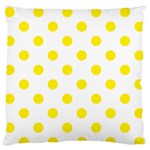 Polka Dots - Canary Yellow on White Standard Flano Cushion Case (One Side)