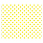 Polka Dots - Canary Yellow on White Double Sided Flano Blanket (Small)