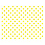 Polka Dots - Canary Yellow on White Double Sided Flano Blanket (Medium)