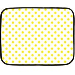 Polka Dots - Canary Yellow on White Fleece Blanket (Mini)