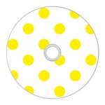 Polka Dots - Canary Yellow on White CD Wall Clock