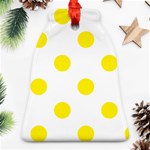 Polka Dots - Canary Yellow on White Ornament (Bell)
