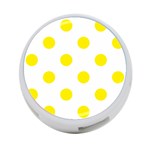 Polka Dots - Canary Yellow on White 4-Port USB Hub (One Side)