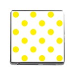 Polka Dots - Canary Yellow on White Memory Card Reader (Square)