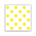 Polka Dots - Canary Yellow on White Memory Card Reader with Storage (Square)
