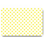 Polka Dots - Canary Yellow on White Large Doormat