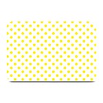 Polka Dots - Canary Yellow on White Plate Mat
