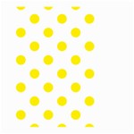 Polka Dots - Canary Yellow on White Large Garden Flag (Two Sides)
