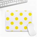 Polka Dots - Canary Yellow on White Small Mousepad
