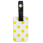 Polka Dots - Canary Yellow on White Luggage Tag (One Side)