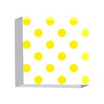 Polka Dots - Canary Yellow on White 4 x 4  Acrylic Photo Block