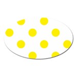 Polka Dots - Canary Yellow on White Magnet (Oval)