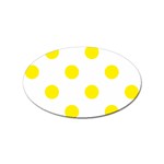 Polka Dots - Canary Yellow on White Sticker Oval (10 pack)
