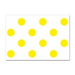 Polka Dots - Canary Yellow on White Sticker A4 (10 pack)