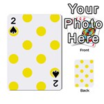 Polka Dots - Canary Yellow on White Playing Cards 54 Designs