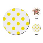 Polka Dots - Canary Yellow on White Playing Cards (Round)