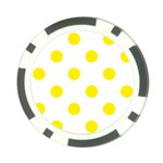 Polka Dots - Canary Yellow on White Poker Chip Card Guard