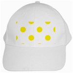 Polka Dots - Canary Yellow on White White Cap