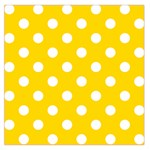 Polka Dots - White on Gold Yellow Large Satin Scarf (Square)
