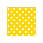 Polka Dots - White on Gold Yellow Satin Bandana Scarf
