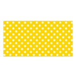 Polka Dots - White on Gold Yellow Satin Shawl