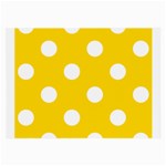 Polka Dots - White on Gold Yellow Large Glasses Cloth