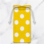 Polka Dots - White on Gold Yellow Jewelry Bag