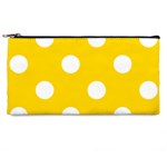 Polka Dots - White on Gold Yellow Pencil Case