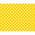 Polka Dots - White on Gold Yellow Collage 11  x 14 