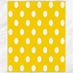 Polka Dots - White on Gold Yellow Canvas 11  x 14 