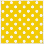 Polka Dots - White on Gold Yellow Canvas 16  x 16 