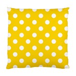 Polka Dots - White on Gold Yellow Standard Cushion Case (One Side)