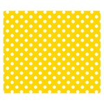 Polka Dots - White on Gold Yellow Double Sided Flano Blanket (Small)